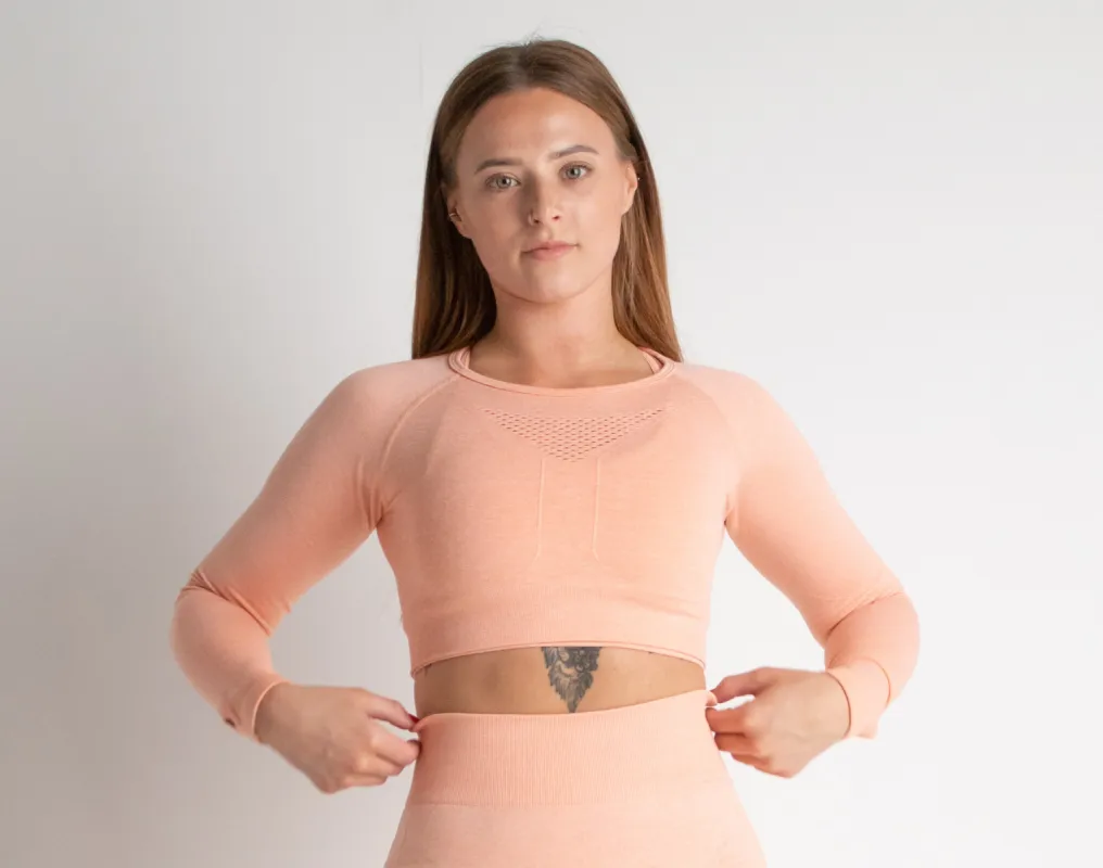 Buzz Physique Acute Seamless Crop Top - Peach sold by Buzz Physique