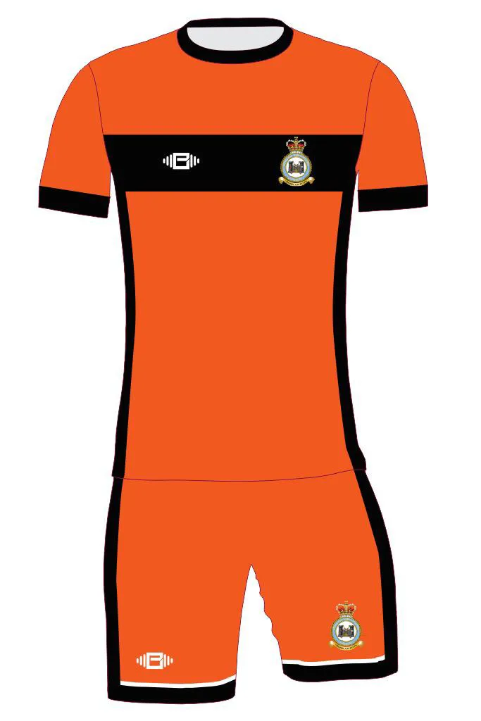 RAF Odiham Short Sleeve Football Kit - Orange/Black sold by Buzz Physique
