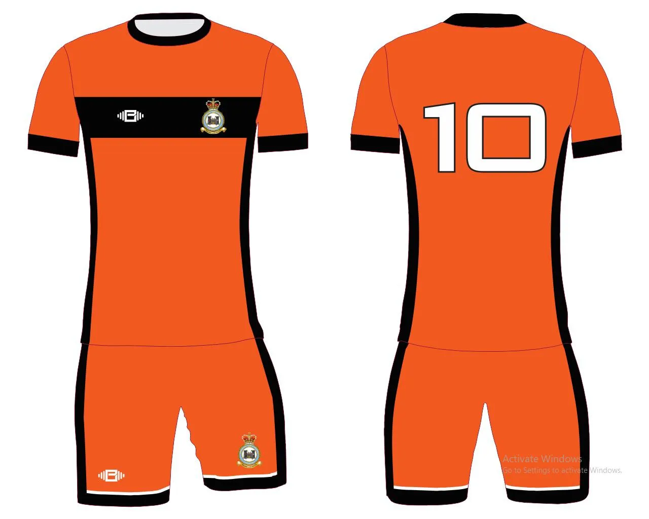 RAF Odiham Short Sleeve Football Kit - Orange/Black sold by Buzz Physique product image thumbnail 2