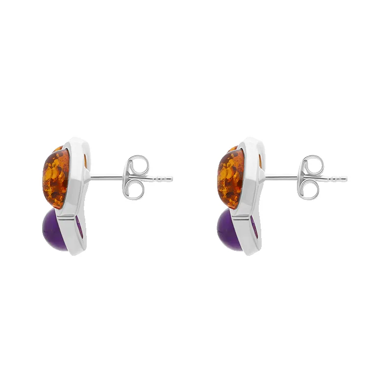 Sterling Silver Amber Moonstone Oval Stud Earrings sold by C.W. Sellors product image thumbnail 2
