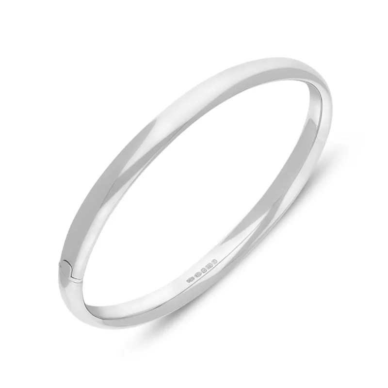 Sterling Silver 5mm Domed Hinged Bangle sold by C.W. Sellors