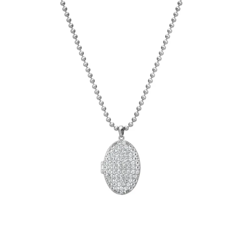 Hot Diamonds Memories Sterling Silver White Topaz Oval Locket D sold by C.W. Sellors