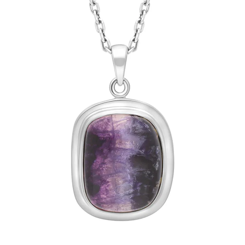 Sterling Silver Blue John Abstract Solid Edge Necklace D sold by C.W. Sellors