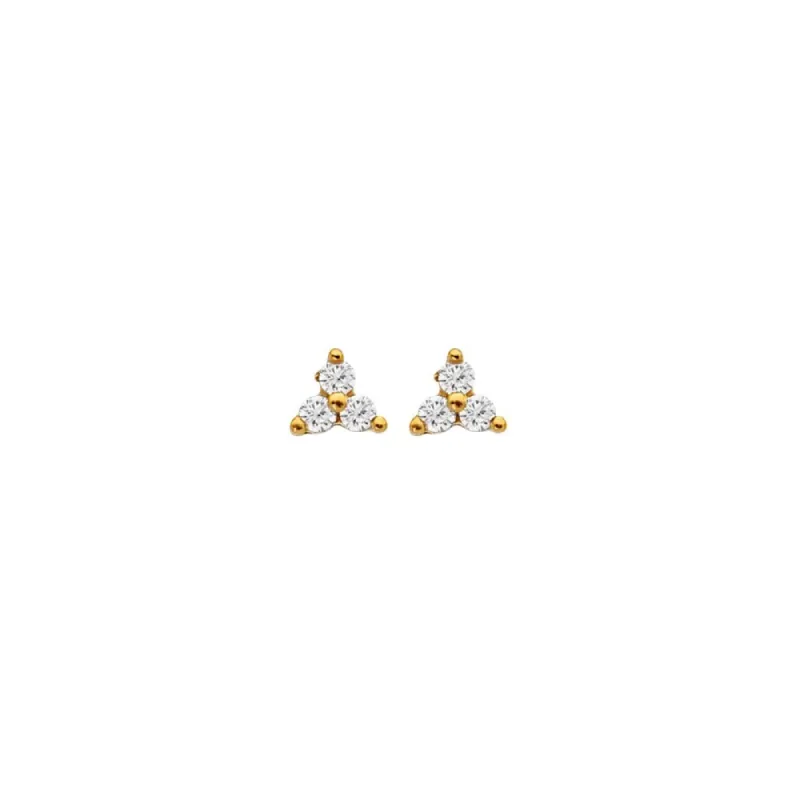 Hot Diamonds x Jac Jossa Gold Plated Sterling Silver White Topaz Micro Stud Earrings sold by C.W. Sellors