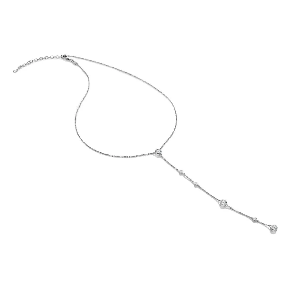 Hot Diamonds Sterling Silver White Topaz Tender Waterfall Statement Necklace sold by C.W. Sellors