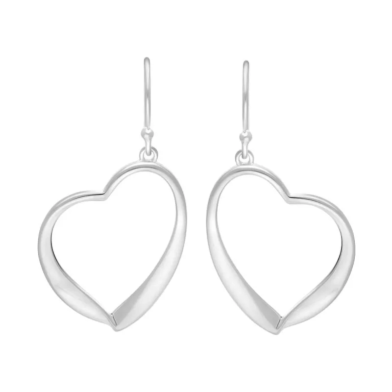 Sterling Silver Open Heart Drop Earrings D sold by C.W. Sellors