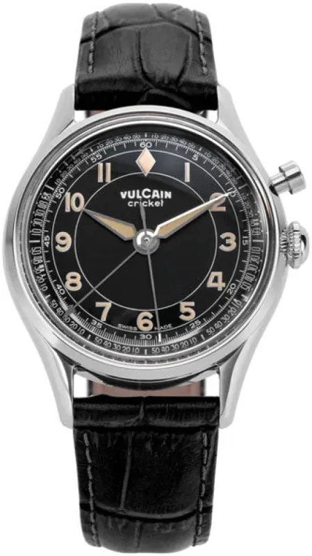 Vulcain Watch Cricket Classique 39mm Black Khaki Numbers sold by C.W. Sellors