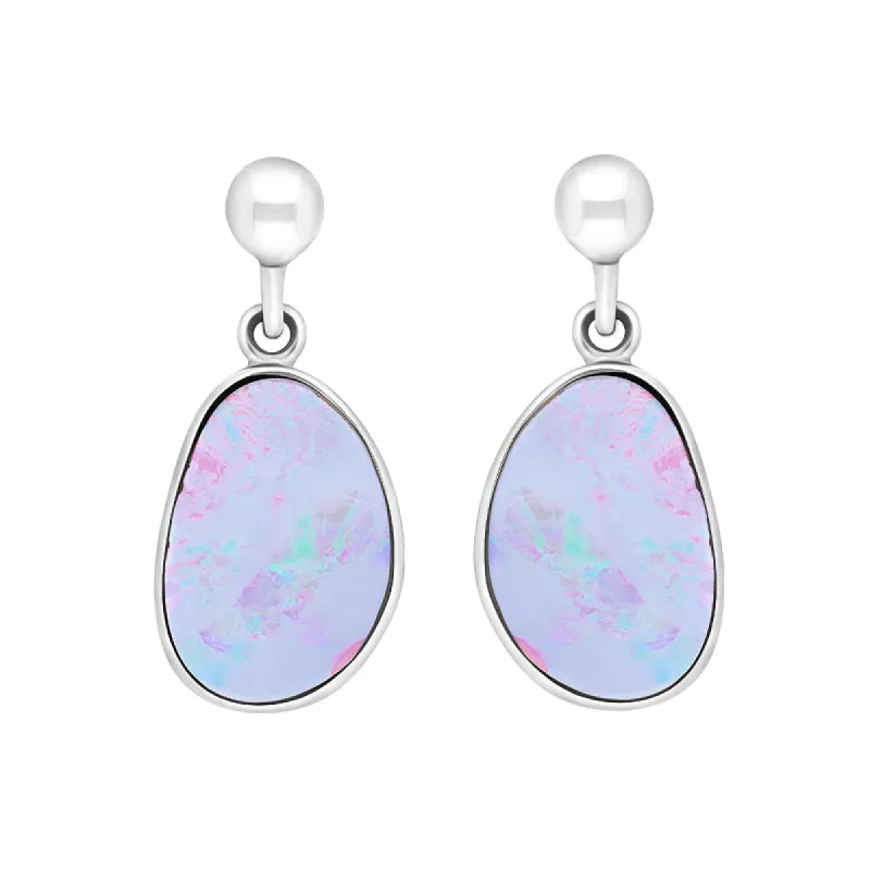 Sterling Silver Abstract Opal Doublet Drop Earrings D sold by C.W. Sellors