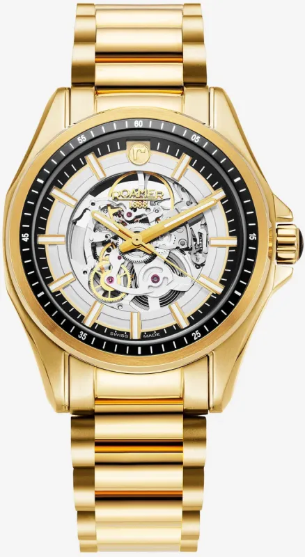 Roamer Rockshell Mark III Skeleton Black Watch sold by C.W. Sellors