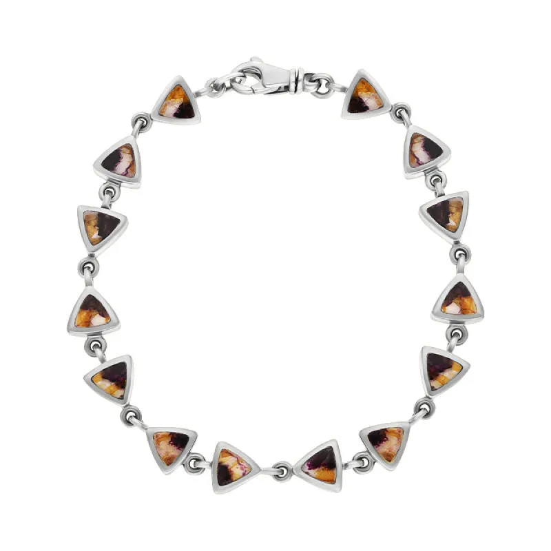 Sterling Silver Blue John Curved Triangle Bracelet sold by C.W. Sellors