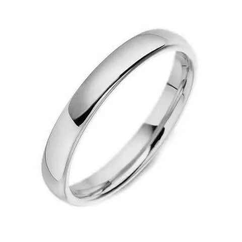 Platinum Classic Court Shaped Medium Gauge 2.5mm Wedding Ring sold by C.W. Sellors