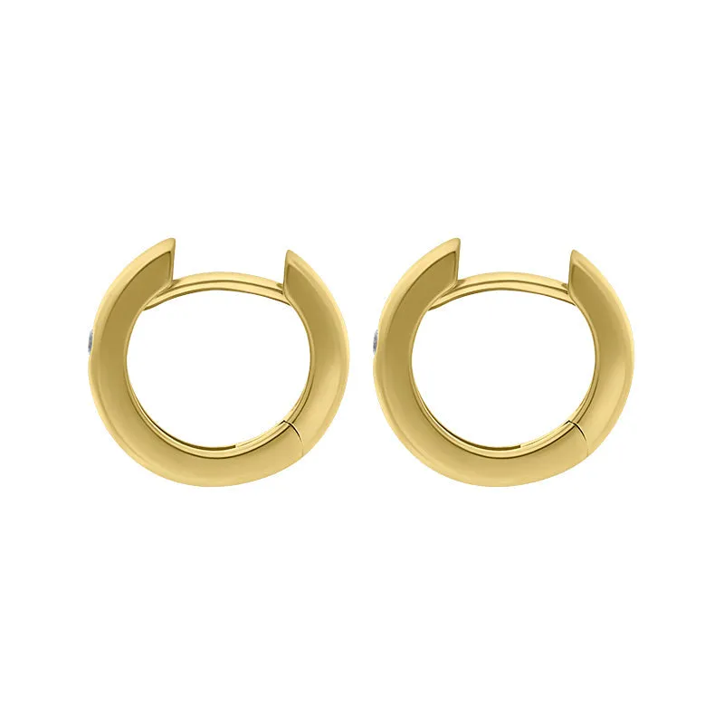 9ct Yellow Gold Diamond 13mm Round Domed Hoop Earrings sold by C.W. Sellors product image thumbnail 3