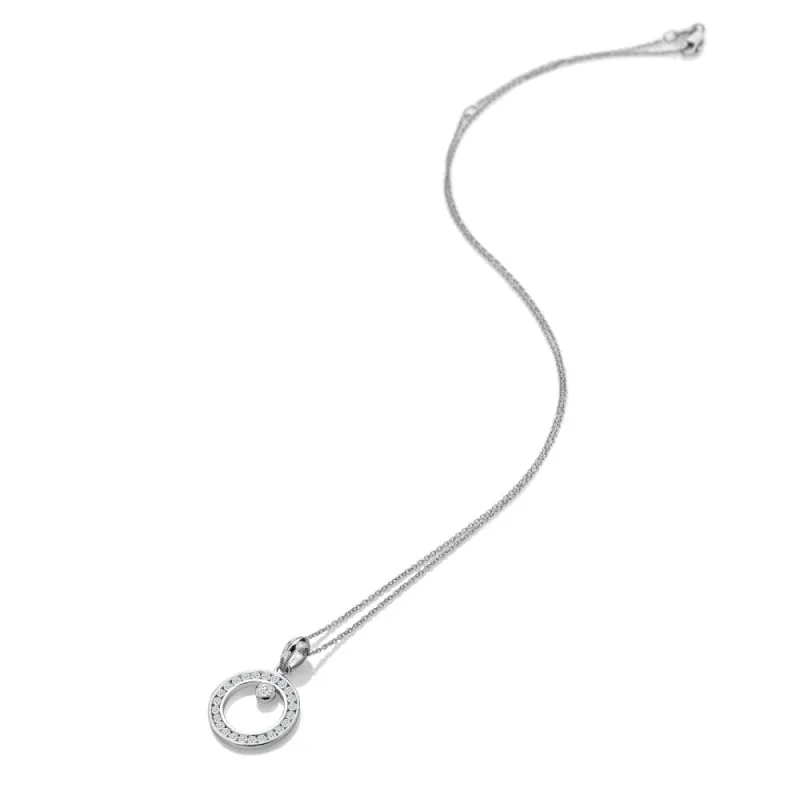 Hot Diamonds Sterling Silver White Topaz Orbit Necklace sold by C.W. Sellors