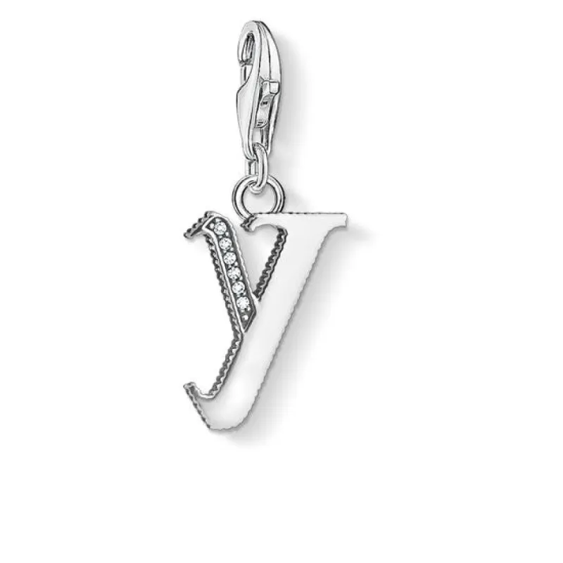 Thomas Sabo Charm Club Sterling Silver White Zirconia Letter Y Charm D sold by C.W. Sellors