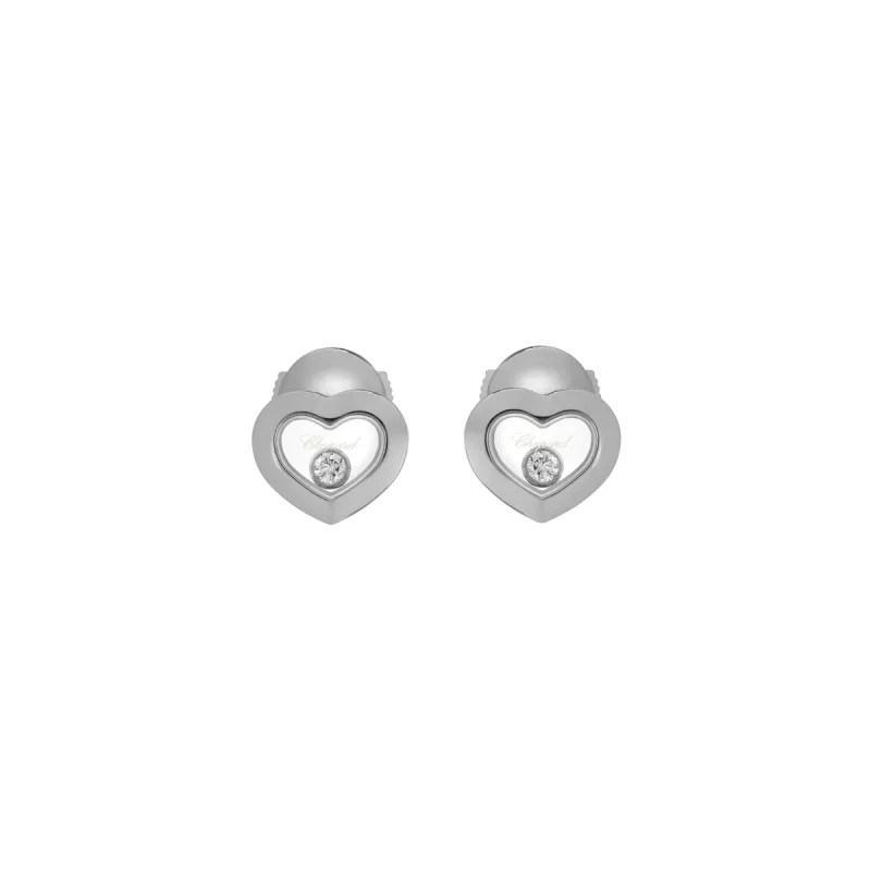 Chopard Happy Diamonds Icons 18ct White Gold 0.10ct Diamond Stud Earrings sold by C.W. Sellors
