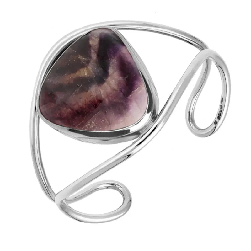 Sterling Silver Blue John Unique Cuff Bangle D sold by C.W. Sellors