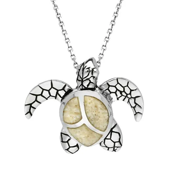Sterling Silver Coquina Small Three Stone Turtle Necklace sold by C.W. Sellors
