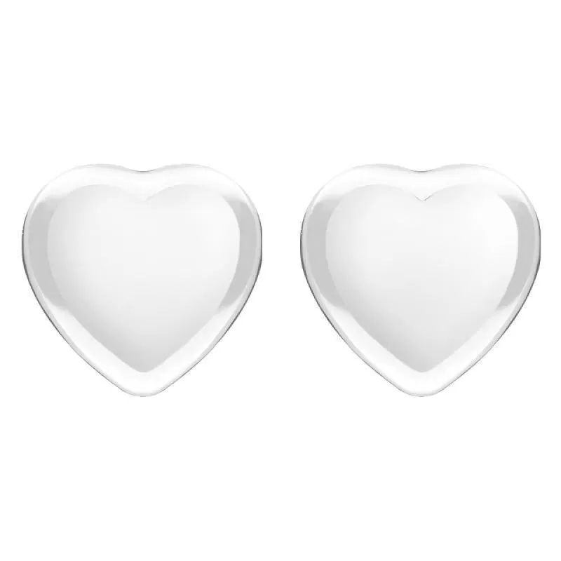 Sterling Silver Bauxite Large Heart Stud Earrings sold by C.W. Sellors