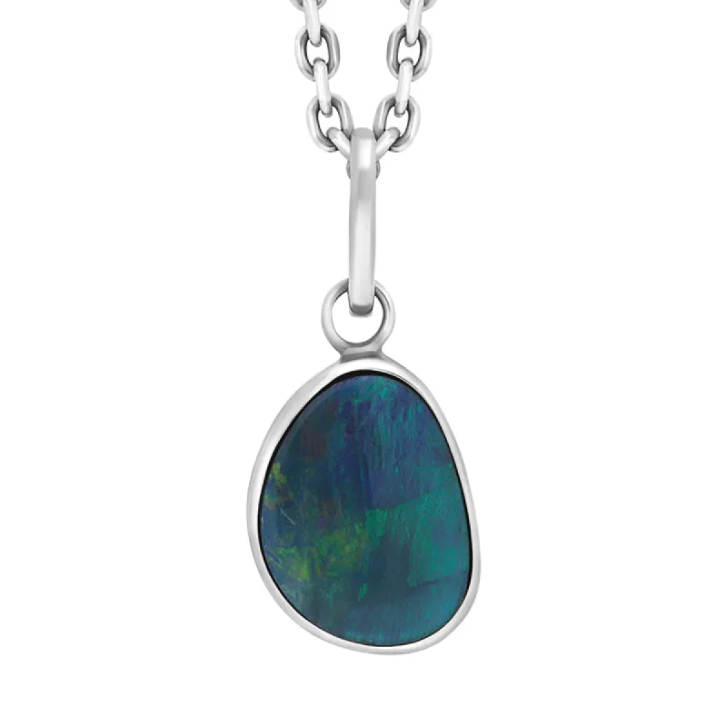 Sterling Silver Opal Doublet Abstract Necklace D sold by C.W. Sellors