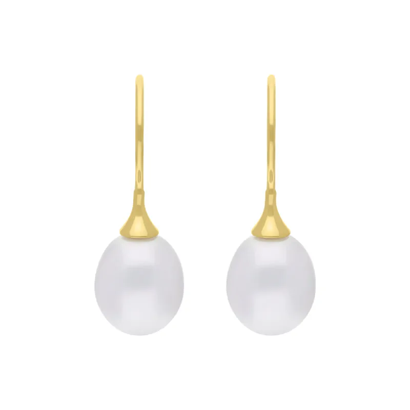 9ct Yellow Gold Freshwater Pearl Drop Hook Earrings sold by C.W. Sellors