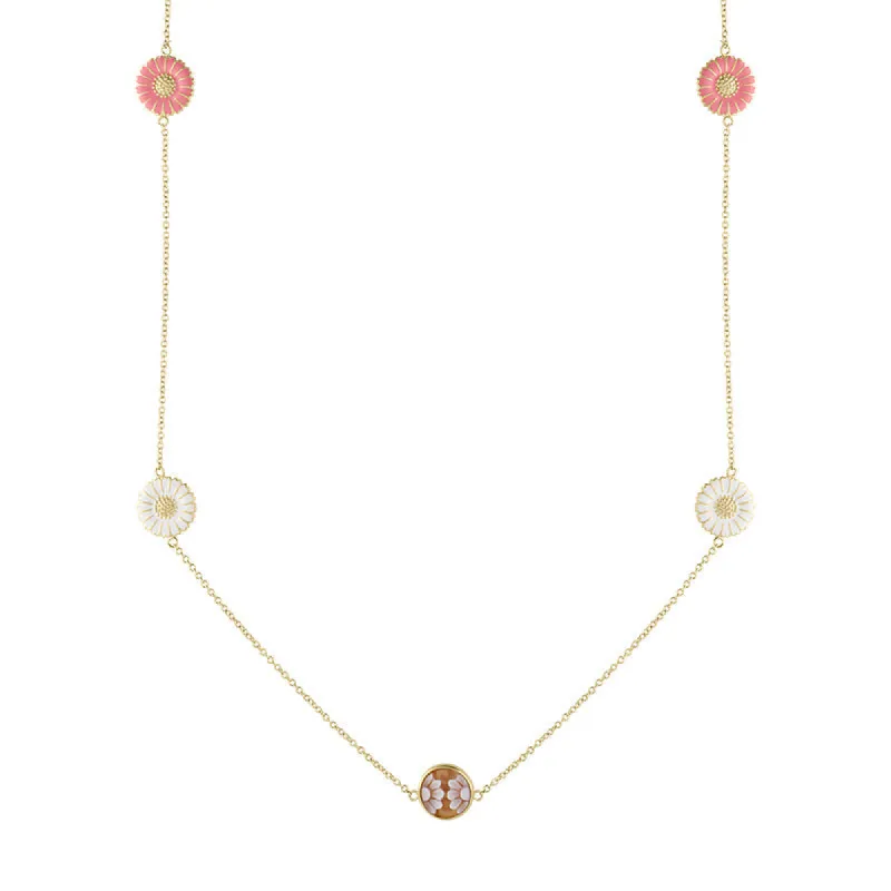 Cameo Italy Yellow Gold Plated Sterling Silver Daisy Necklace D sold by C.W. Sellors