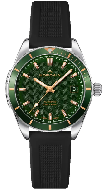 Norqain Adventure 37mm Green & Gold Black Rubber made by C.W. Sellors