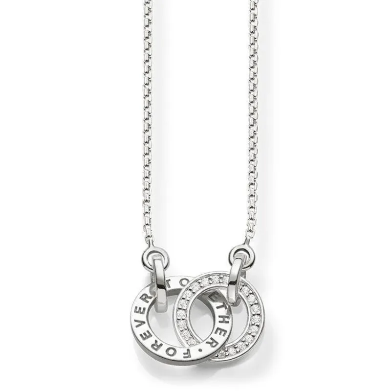 Thomas Sabo Glam And Soul Sterling Silver White Zirconia Together Forever Necklace sold by C.W. Sellors