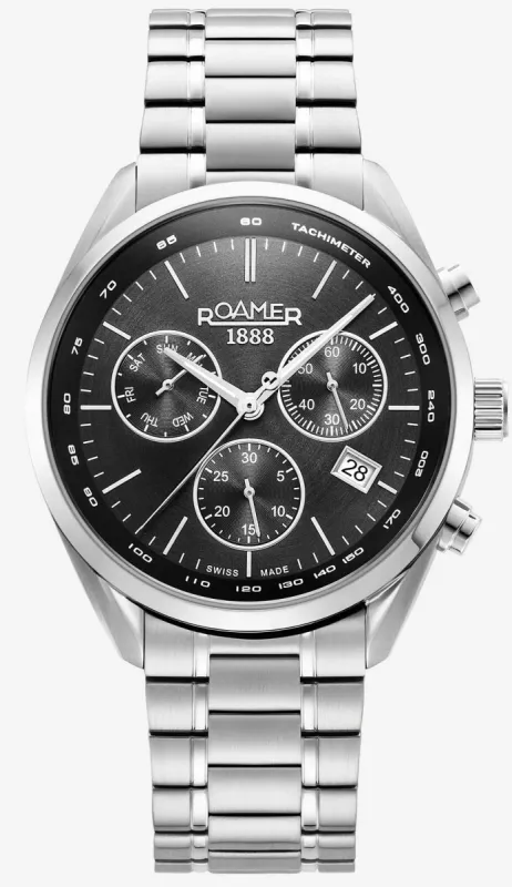 Roamer Pro Chrono Black Watch sold by C.W. Sellors