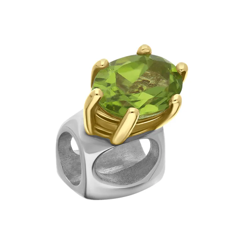 9ct Yellow Gold Sterling Silver Peridot Stepping Stones 4x7mm Oval Claw Set Charm sold by C.W. Sellors