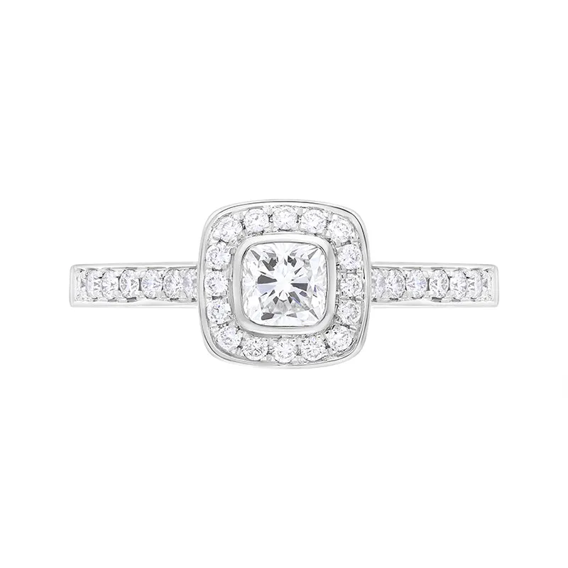 Platinum 0.67ct Diamond GIA Certified Shoulder Set Cluster Ring sold by C.W. Sellors product image thumbnail 2