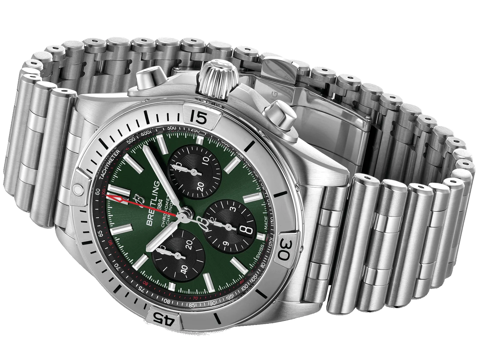 Breitling Chronomat B01 42 Green Watch sold by C.W. Sellors product image thumbnail 4