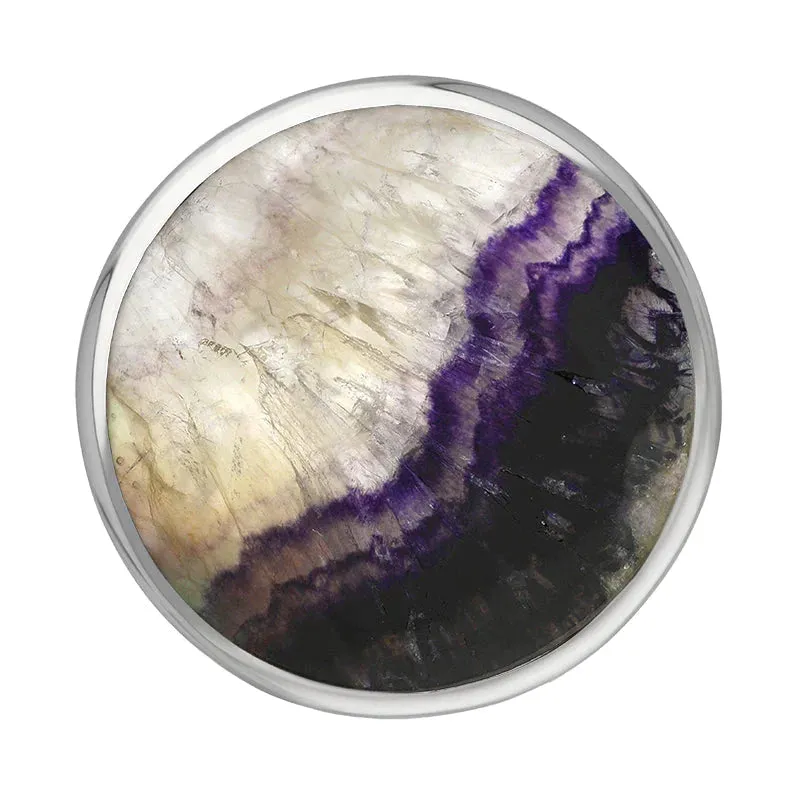 Sterling Silver Blue John King's Coronation Hallmark Large Round Ring D sold by C.W. Sellors product image thumbnail 2