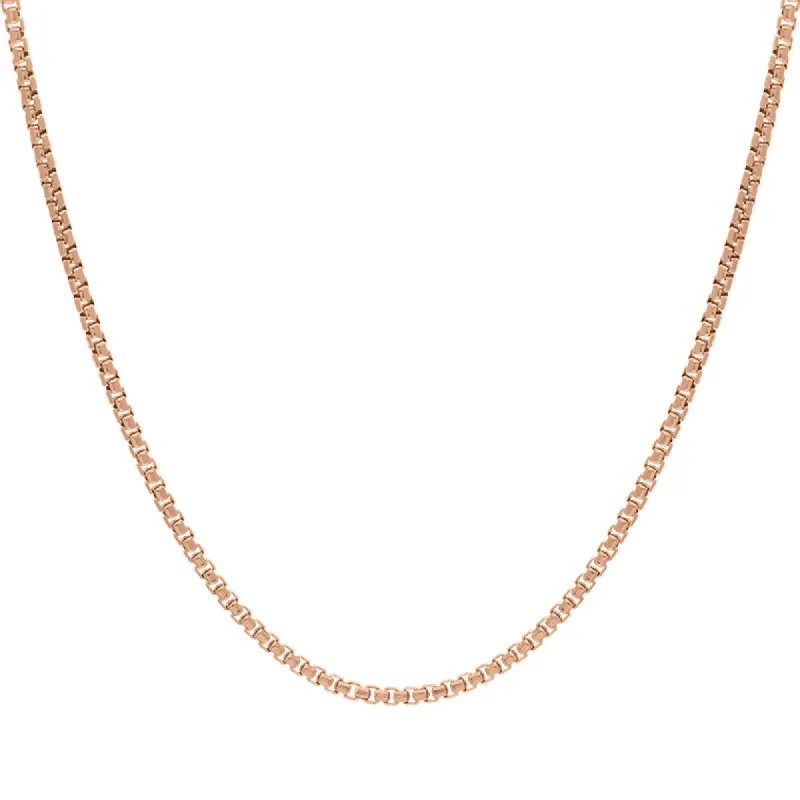 Rose Gold Plated Sterling Silver 18 Inch Box Chain sold by C.W. Sellors