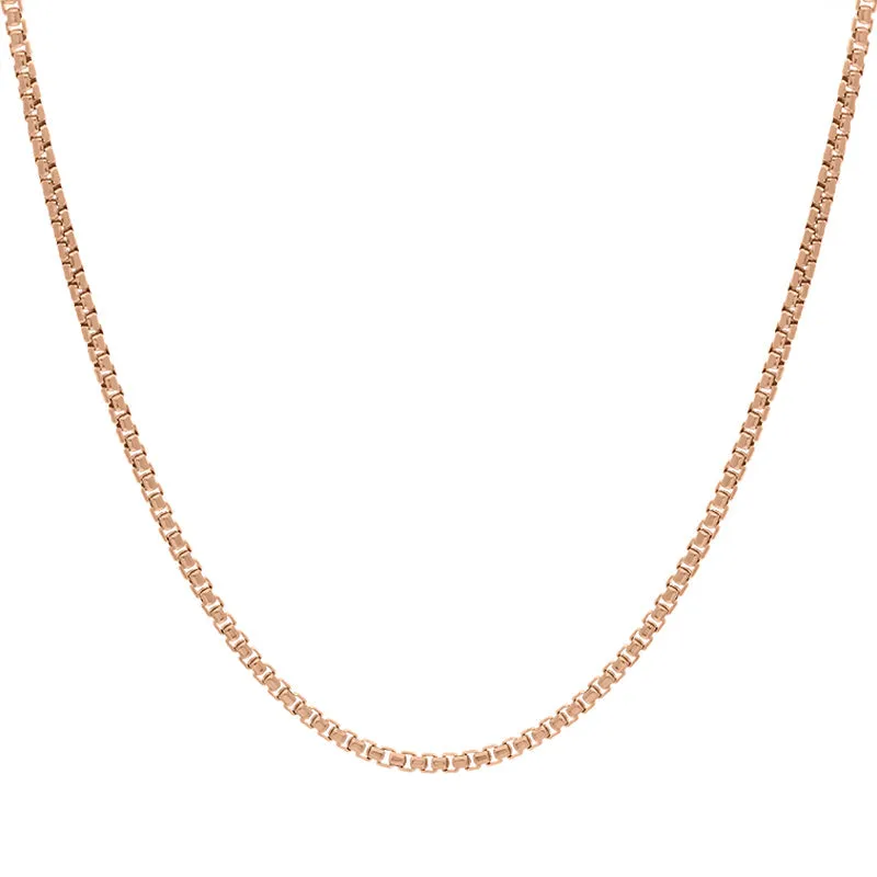 Rose Gold Plated Sterling Silver 18 Inch Box Chain sold by C.W. Sellors
