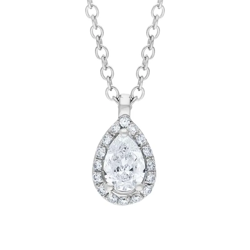 Damiani Minou 18ct White Gold 0.38ct Diamond Pear Cut Pave Necklace sold by C.W. Sellors