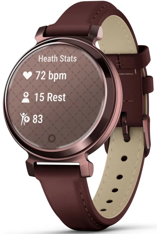 Garmin Lily 2 Classic Dark Bronze & Mulberry Leather Watch sold by C.W. Sellors