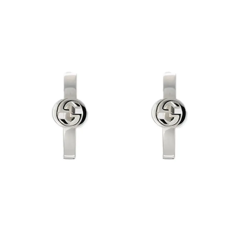 Gucci Interlocking Sterling Silver Hoop Earrings D sold by C.W. Sellors