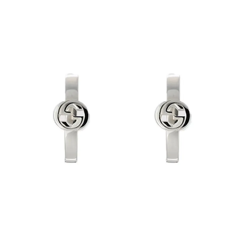 Gucci Interlocking Sterling Silver Hoop Earrings D sold by C.W. Sellors