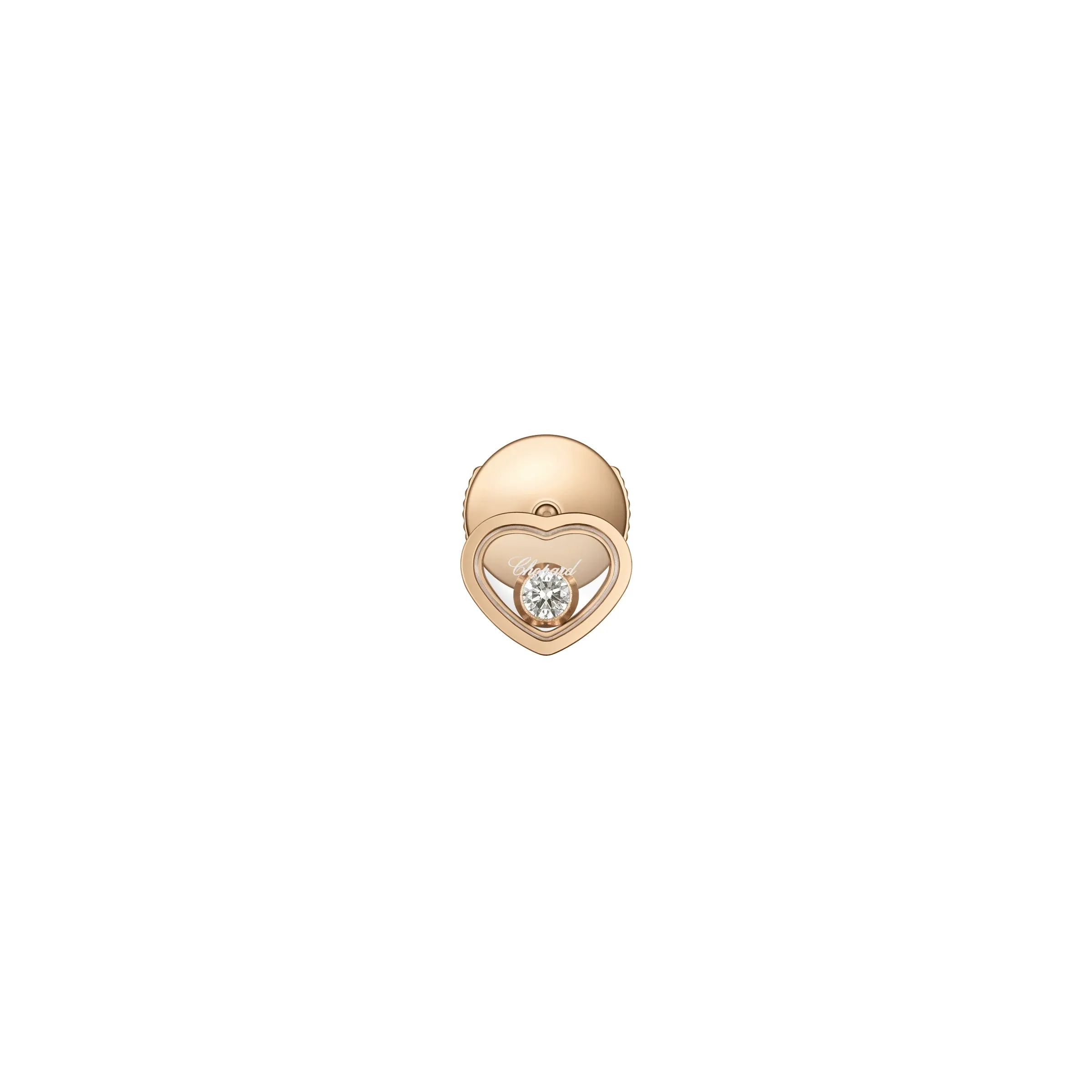 Chopard My Happy Hearts 18ct Rose Gold Diamond Single Stud Earring sold by C.W. Sellors