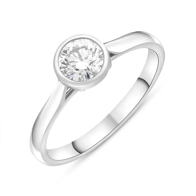 Platinum 0.50ct Diamond GIA Certified Wed Fit Solitaire Ring sold by C.W. Sellors