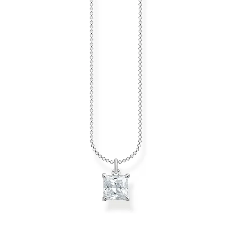 Thomas Sabo Charm Club Sterling Silver White Stone Necklace sold by C.W. Sellors
