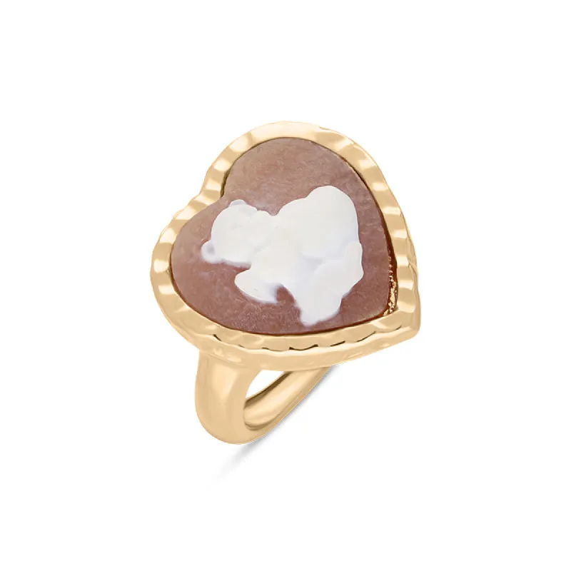 Cameo Italy Yellow Gold Plated Sterling Silver Heart Teddy Ring D sold by C.W. Sellors