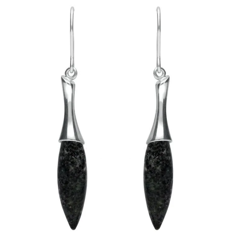 Sterling Silver Preseli Bluestone Tapered Drop Earrings sold by C.W. Sellors