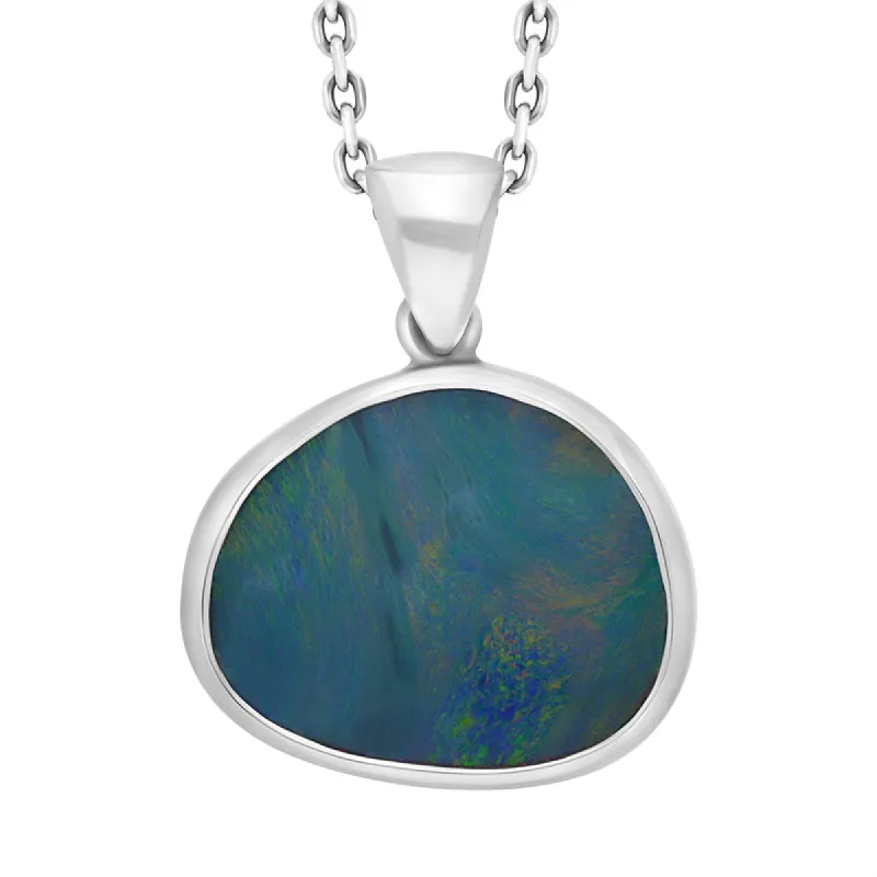 Sterling Silver Opal Doublet Abstract Necklace D sold by C.W. Sellors