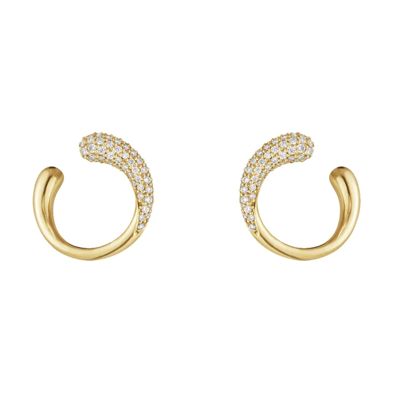 Georg Jensen Mercy 18ct Yellow Gold Diamond Hoop Earrings sold by C.W. Sellors