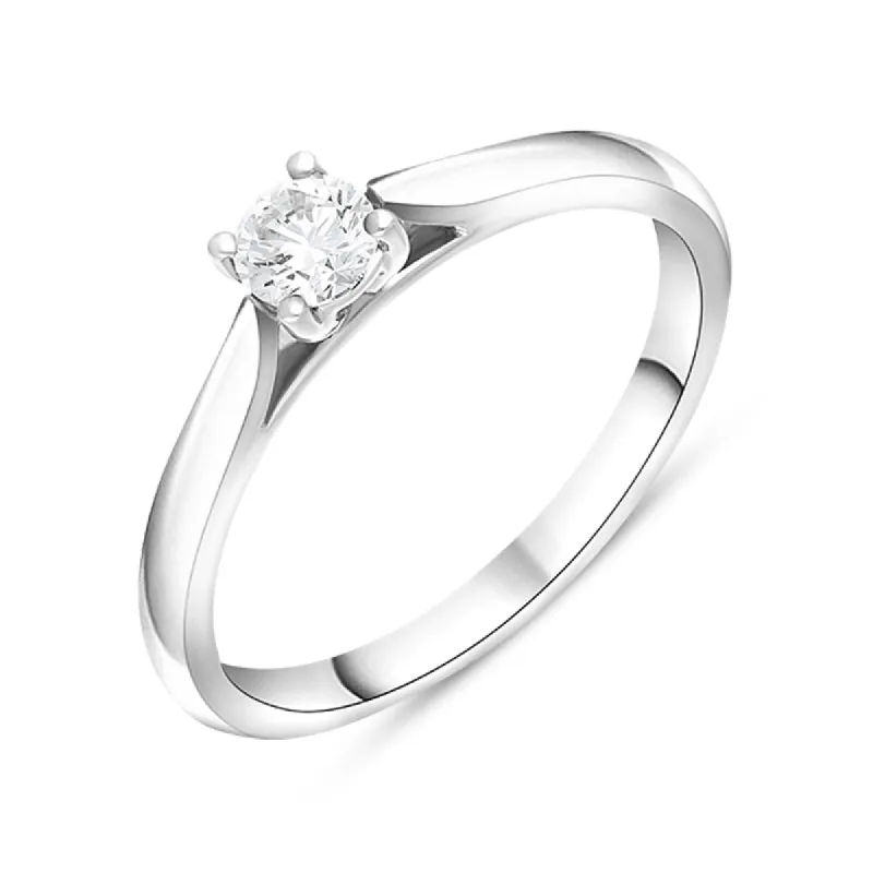 Platinum Diamond Round Brilliant Cut Solitaire Ring sold by C.W. Sellors