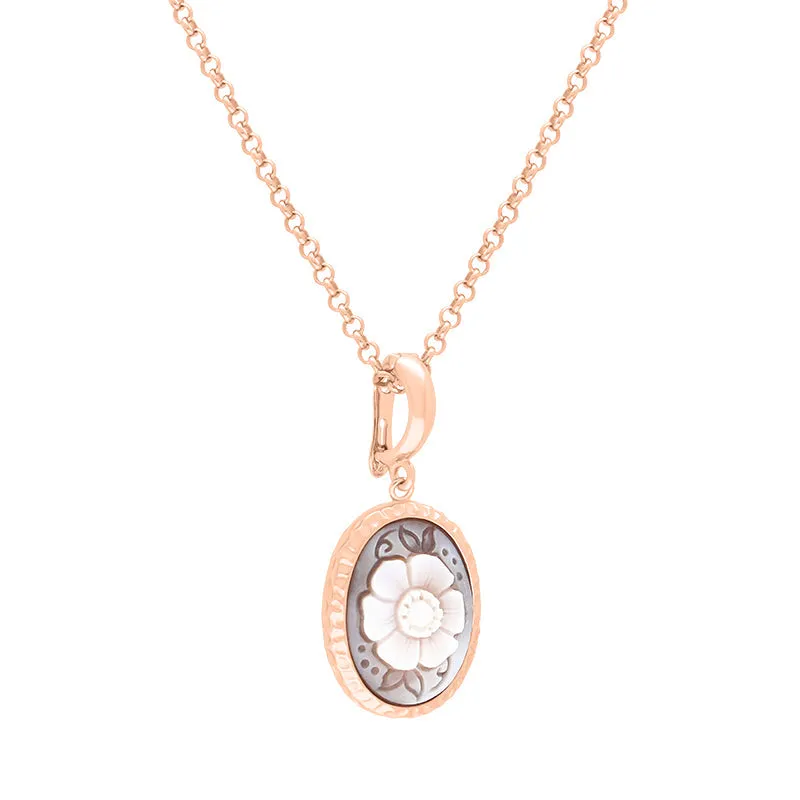 Cameo Italy Rose Gold Plated Sterling Silver Oval Large Flower Necklace D sold by C.W. Sellors product image thumbnail 2