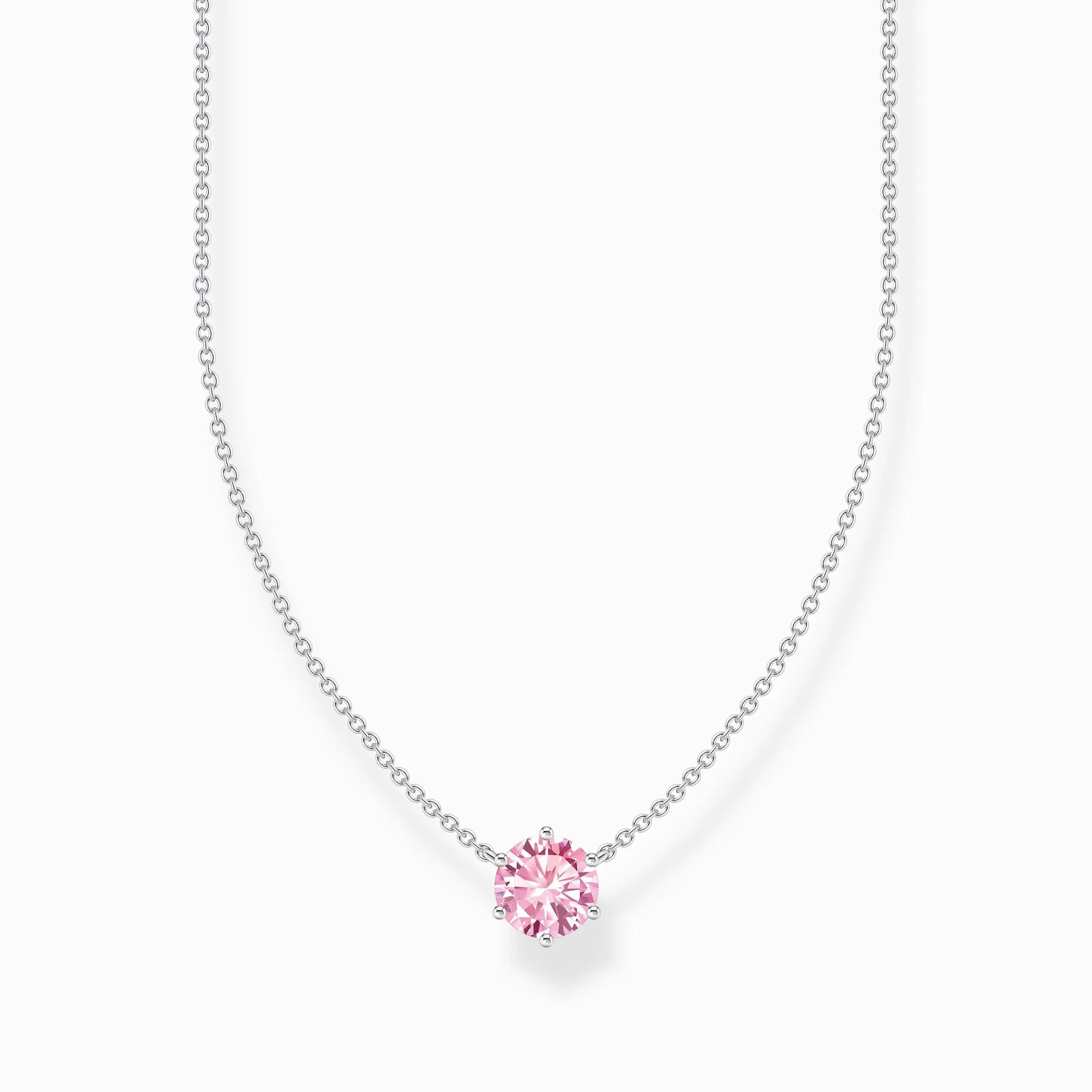 Thomas Sabo Sterling Silver Circle Pink Zirconia Necklace sold by C.W. Sellors