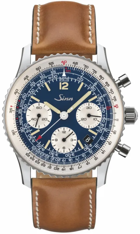 Sinn 903 St BE II Navigation Tan Leather Watch sold by C.W. Sellors