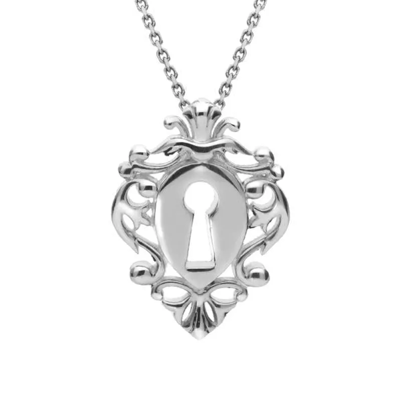 Sterling Silver Filigree Chatsworth Keyhole Small Necklace D sold by C.W. Sellors